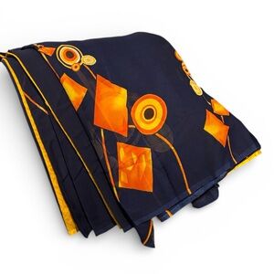 Elegant Navy Blue and Orange Saree